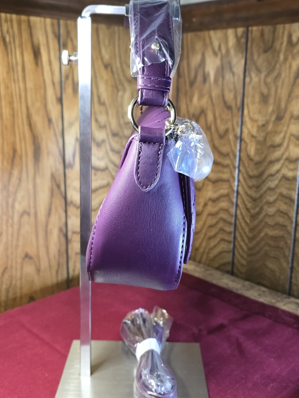 Badgley Mischka Quilted Pearl-Accent Crossbody Bag